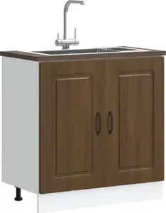 Izlietnes skapīts VidaXL Kalmar brūnā ozola tonī, modelis 853454