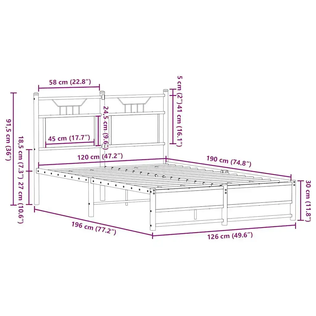 Каркас кровати VidaXL 4106905 дуб Photo 10
