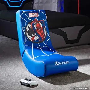 Konsoles spēļu krēsls X Rocker 2021178 — polsterēta sēdvieta, maksimālā slodze 80 kg, melns/zils/sarkans/balts