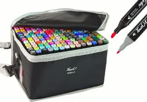 Double‑Ended Marker Set LEANToys 168 pieces in Carry Bag, Assorted Colors