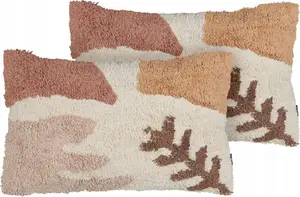 Dekoratīvas taftotas kokvilnas spilvendrānas Beliani CAMASSIA 30 x 50 cm komplekts 2 daudzkrāsains