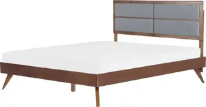 Деревянная кровать Beliani POISSY 160 x 200 см темная отделка
