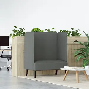 Диван с высокой спинкой vidaXL, темно-серый, ткань