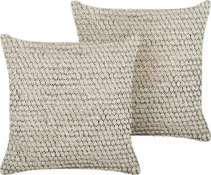 Decorative cotton cushions Beliani HOWEA set of 2, 45 x 45 cm, beige