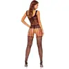 Бодистокинг PASSION BS119 черный цветочный Photo 2