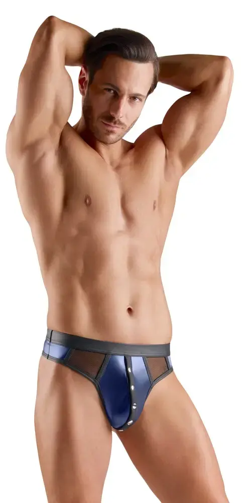 Svenjoyment Men's Thong 3XL — wetlook tumši zils Photo 5