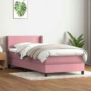 Континентальная кровать с матрасом VidaXL Lumarko 80x220 см, розовая