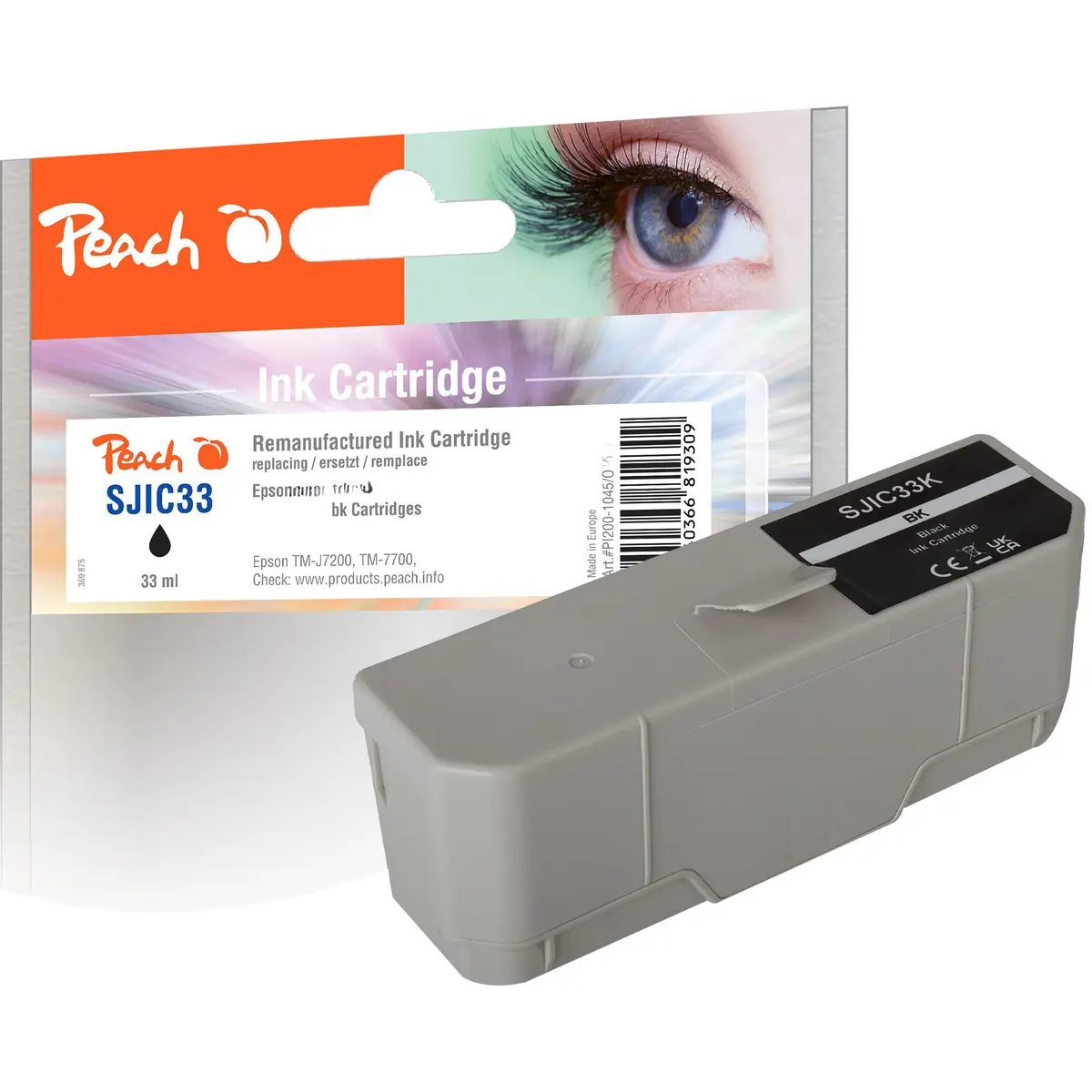 Tintes kārtridžs PEACH priekš Epson SJIC33P