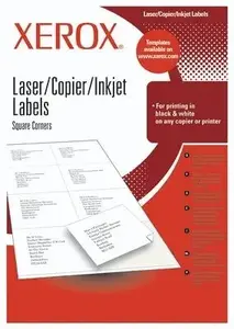 Self-adhesive Labels Xerox 21.2 x 38.1 mm A4 White — 100 sheets (65 labels per sheet pack total 6500)
