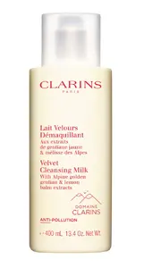 Attīrošais pieniņš Clarins Velvet Cleansing Milk 400 ml — maigs grima noņēmējs normālai un vispārējai ādai