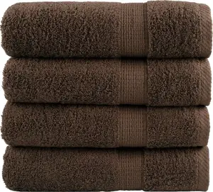 Towel set VidaXL SOLUND, premium bath towels, 4 pieces, brown, 50x100 cm