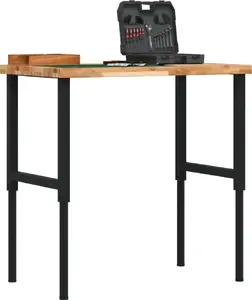 Work Table VidaXL model 3309693, rectangular acacia tabletop, adjustable height 73–99.5 cm, 100×60 cm
