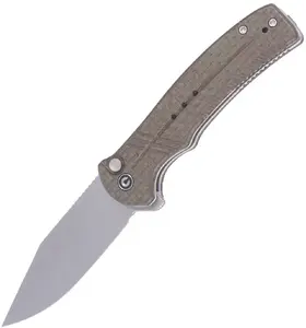Salokāmais nazis CEDRUS CIVIVI Cogent Green Micarta, sudrabots ar matētu pārklājumu 14C28N (C20038D-5)