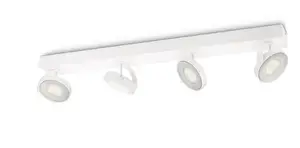 Philips WarmGlow LED Clockwork накладной/настенный спот 4x LED, 18 Вт суммарно, 2700K, 2000 лм, диммируемый, IP20, белый