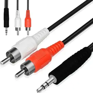 Audio cable Retoo E398 3.5mm stereo jack to 2×RCA (Cinch) cable 1.5 m black
