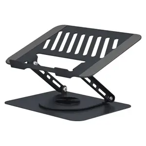 Laptop & tablet stand TNB NBSTAND360, aluminium, black, for 15" laptops, tilt 0–90°, height 2–17 mm