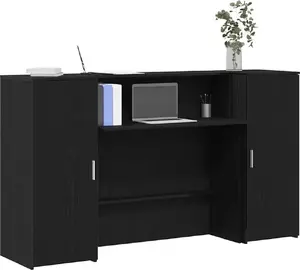 Ресепшн-стойка VidaXL модель 3324206 черный дуб, клееная древесина, 180x50x103,5 см