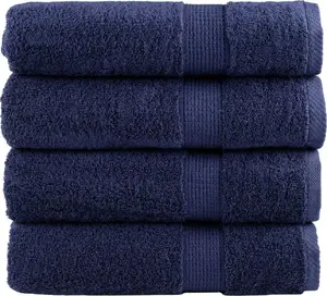 Towel set VidaXL SOLUND 4-pack, premium bath towels, navy, 50x100 cm