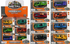 Mega Creative metal toy car, model LA-301, assorted mix (10×6×5 cm) — display box
