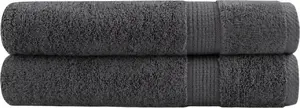 Towel set VidaXL premium sauna towels 2 pcs anthracite 80x200 cm cotton