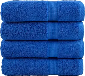 Towel set VidaXL premium hand towels 4 pcs blue 50x100 cm cotton