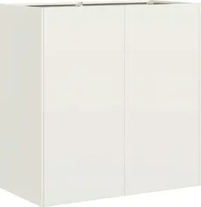 Puķu pods VidaXL modelis 860711, balts, auksti velmēts tērauds, 80x40x80 cm
