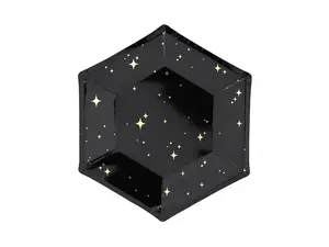 Disposable paper plate PartyDeco TPP28-010 Hexagon 20 cm, pack of 6