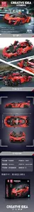 Construction Block Set Ramiz ZKL.10007S – 1372 pieces, orange sports car theme