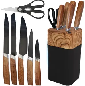 Kitchen knife set Retoo OR997 — 7-piece set with scissors and sharpener in block