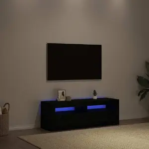 ТВ-тумба VidaXL модель 862031 с LED-подсветкой, цвет черный дуб, ширина 120 см