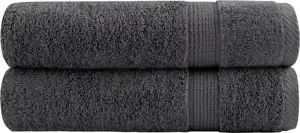 Towel set VidaXL premium 2 pcs, anthracite, 100x150 cm, cotton