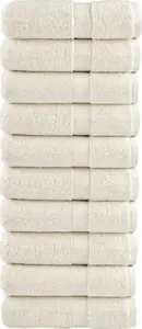 Towel set VidaXL SOLUND premium 10 pcs, cream, 30x50 cm, 600 g/m²