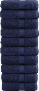 Towels VidaXL SOLUND premium set, 10 pieces, navy, 30x50 cm
