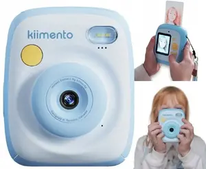 Instant + Digital Camera 4cv mobile SB11600 48MP 1080p with Built-in Printer and 32GB Card, Sky Blue