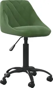 Biroja krēsls VidaXL modelis 3088849, tumši zaļa auduma apdare, grozāms, regulējama augstuma, ritenīši