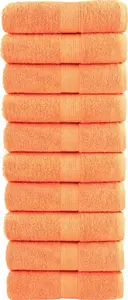 Towel set VidaXL SOLUND 10 pcs orange 30x50 cm – kitchen and bath towels