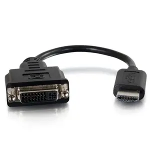 Адаптер C2G HDMI (m) — Single Link DVI‑D (f) конвертер-донгл с кабелем 0.203 м, HDMI→DVI‑D