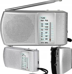 Portable Battery Kitchen Radio Retoo model 5903418550479 — FM/AM/SW receiver with antenna, silver
