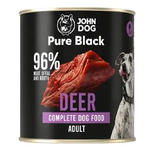 Wet Dog Food John Dog Pure Black Deer 800 g – Adult Dogs, Single-Protein Game Recipe