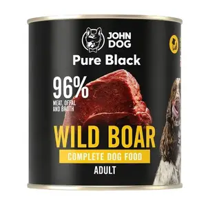 Влажный корм для собак JOHN DOG Pure Black Wild boar, 800 г, однопроявный влажный рацион
