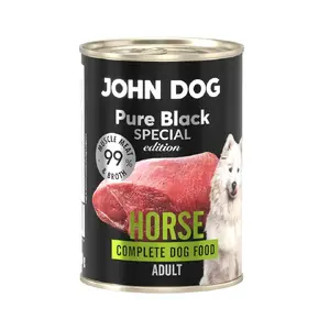 John Dog PURE BLACK SPECIAL корм для взрослых собак — 99% конского мяса (400 г)