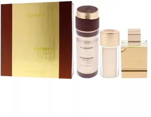 Парфюмерный набор Al Haramain Amber Oud Gold — туалетная вода (EDP) 75 мл + EDP 30 мл + дезодорант-спрей 200 мл