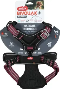 Dog Harness ZOLUX BIVOUAK L — Size L, red, chest-and-back harness for dogs