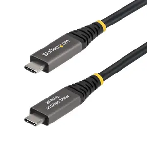 Активный кабель USB4 2 м — StarTech CC2M40GUSB4GEN3, 40 Гбит/с, 240 Вт PD, DP2.1 (8K@60Гц / 4K@240Гц), USB-C–USB-C, TPE оболочка, совместим с Thunderbolt 4