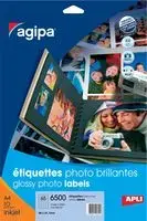 Self-adhesive Glossy Photo Labels Apli — A4, 10 sheets, inkjet-compatible