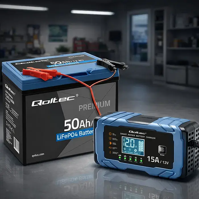 QOLTEC 12V 15A Inteliģentais lādētājs Photo 3