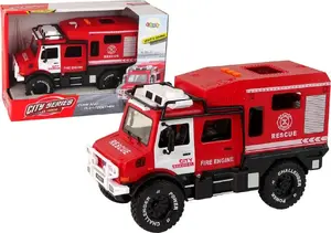 LEANToys Fire Rescue Off‑Road Vehicle Model 16938 — Red Mechanical Toy with Opening Doors, Lights and Sounds