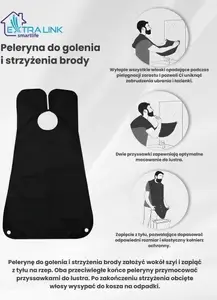 Пеньюар для бритья и стрижки бороды Extralink BEARD SHAVING CAPE BLACK — черный, накидка для барбера