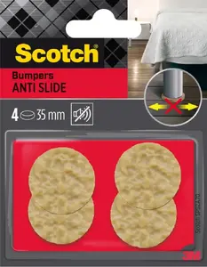 Līmējamās pretslīdēšanas spilventiņi Scotch apaļas 35 mm, 4 gab., medus krāsa