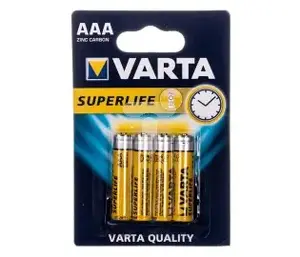Батарейки Varta Superlife AAA R03 цинково-угольные, 4 штуки